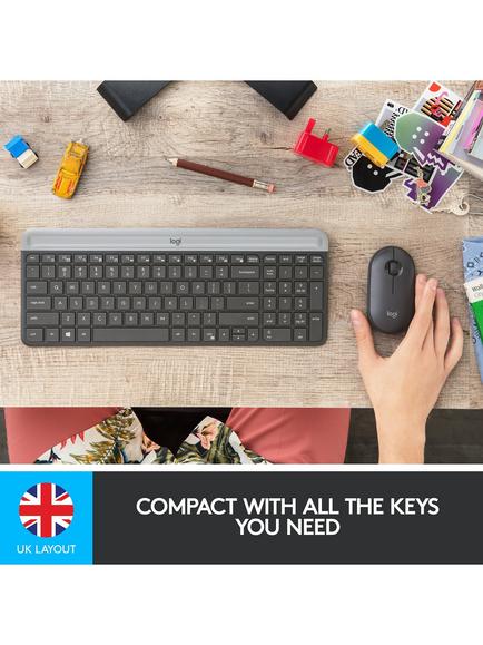 Logitech MK470 Wireless Keyboard and Mouse, Black - view 2, Graphite