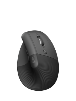 Logitech Lift Wireless Vertical Ergonomic Mouse, Graphite, Graphite
