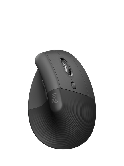 Logitech Lift Wireless Vertical Ergonomic Mouse, Graphite, Graphite
