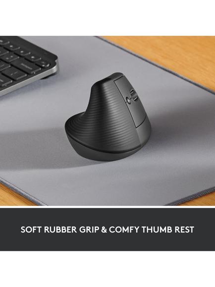 Logitech Lift Wireless Vertical Ergonomic Mouse, Graphite - view 2, Graphite