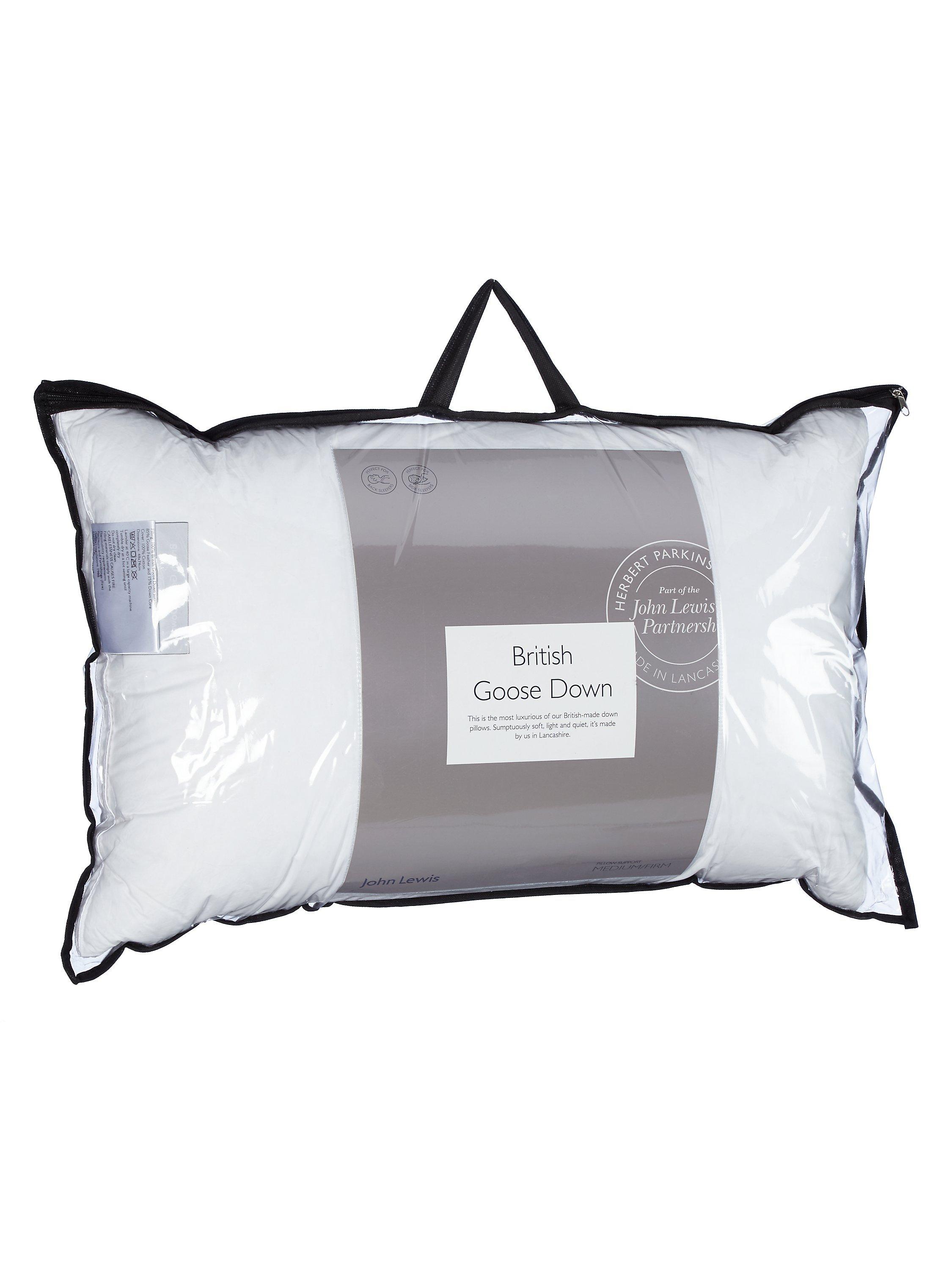 John Lewis British Goose Feather Combi Baffle Standard Pillow Medium Firm