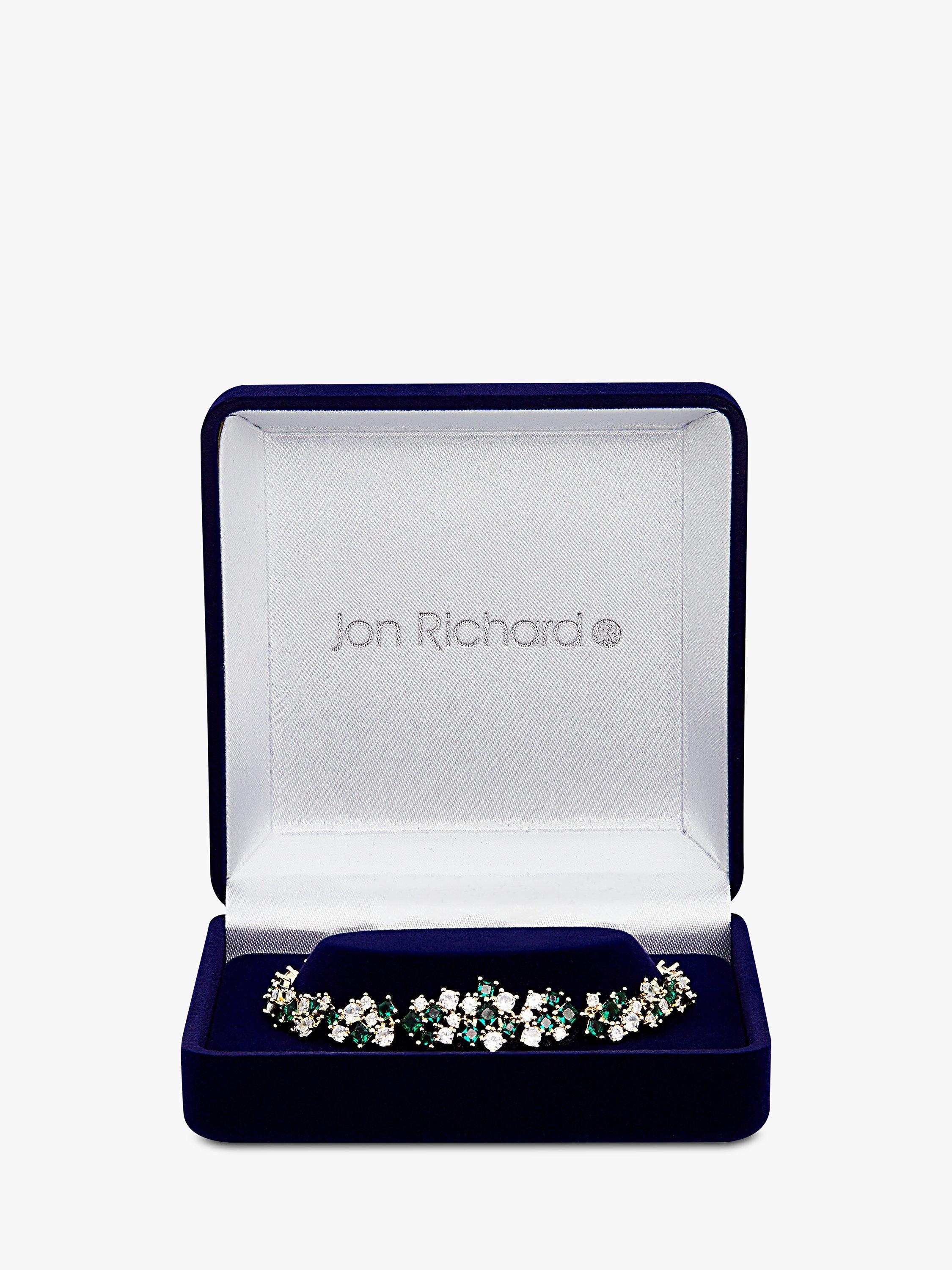Jon Richard Cubic Zirconia Mixed Stone Occasion Bracelet, Gold/Emerald