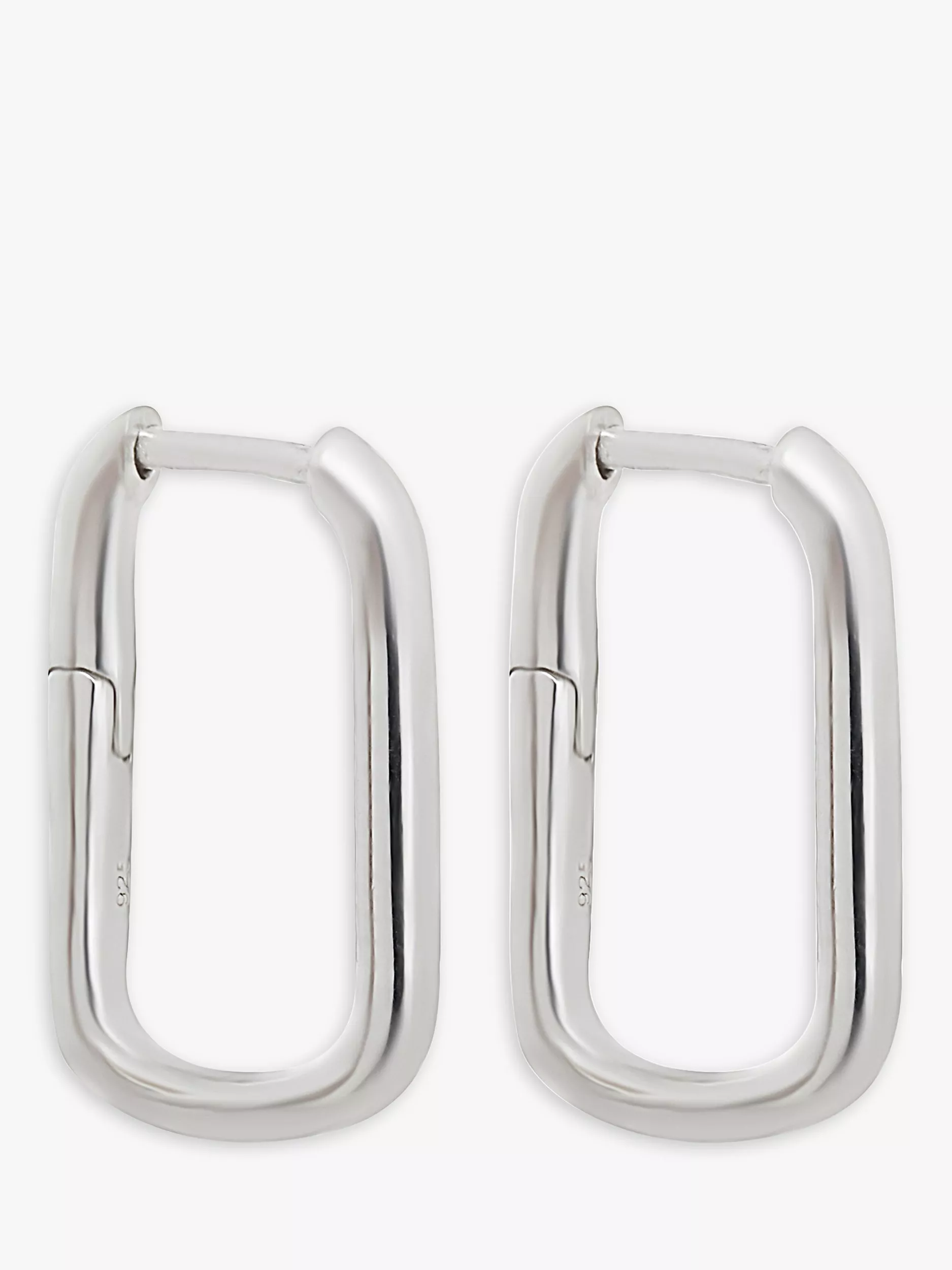 Sterling silver hand formed rectangular shaped 2024 post and dangle earrings.