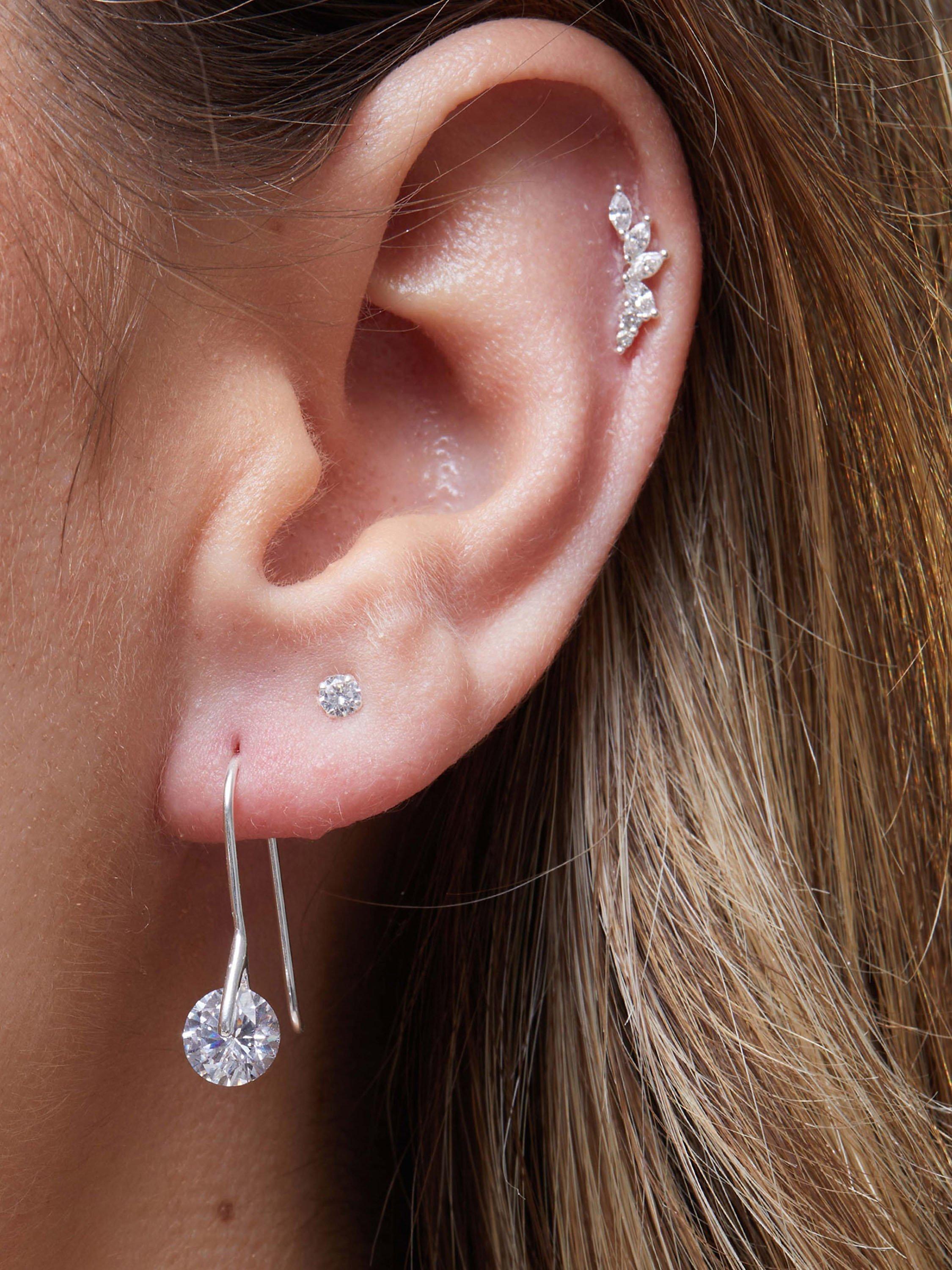 Product image 2 of 2, which shows Simply Silver Cubic Zirconia Drop Earrings, Silver