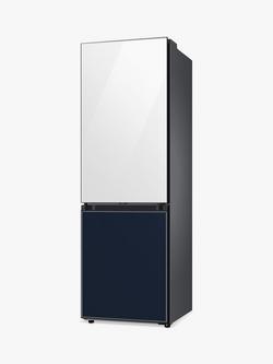 Samsung Bespoke RB34A6B2E8A Freestanding 70/30 Fridge Freezer, White/Navy - view 2, White And Navy