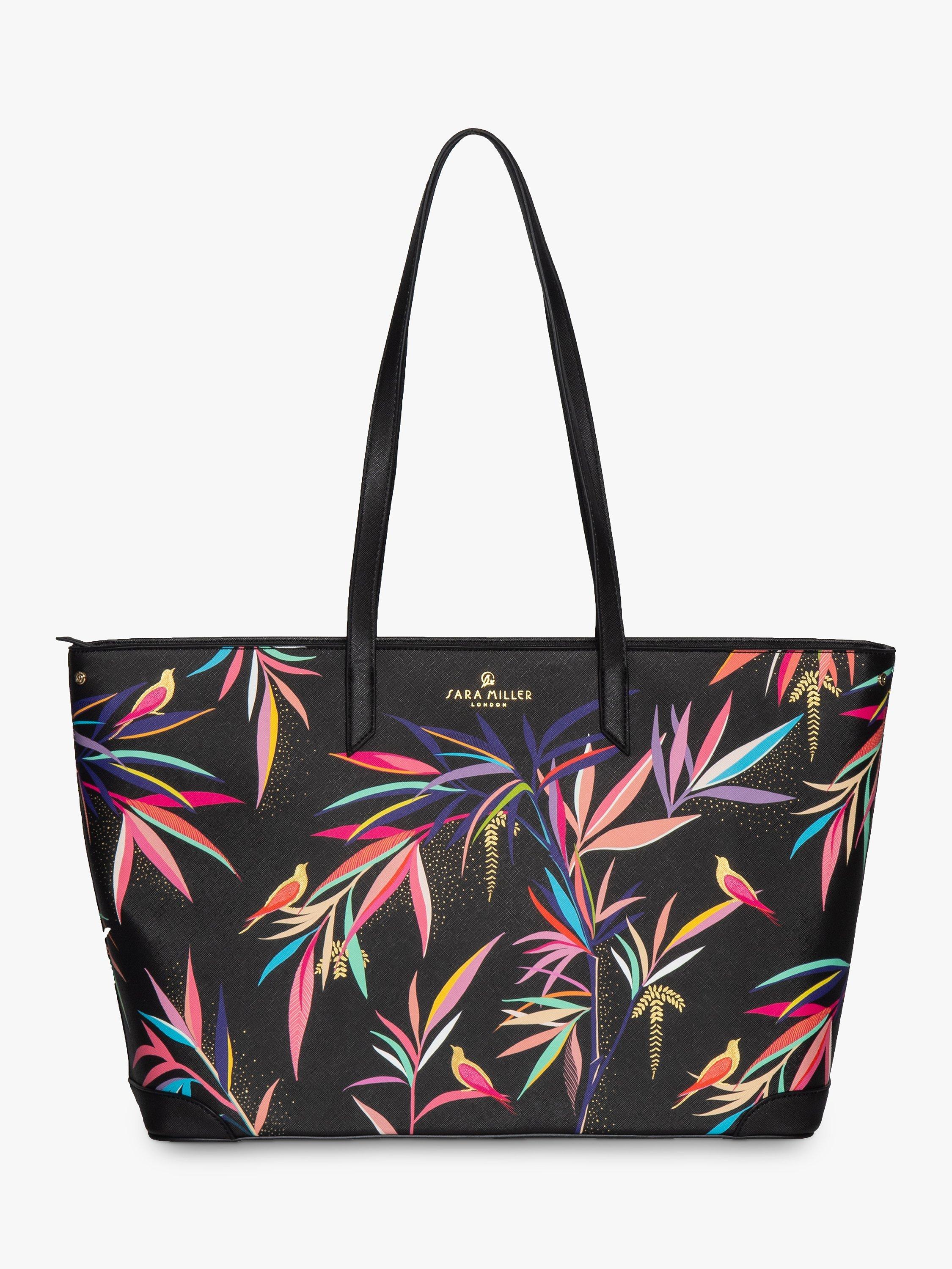 Product image 7 of 8, which shows Sara Miller Bamboo Print Large Tote Bag, Black