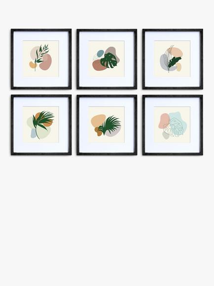 nielsen Gallery Square Photo Frame & Mount Set, 6 Photo, 8 x 8" (20 x 20cm), Black - view 2, Black