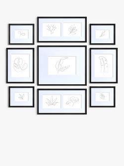 nielsen Gallery Multi-aperture Photo Frame Set, 11 Photo, Black, Black