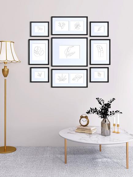 nielsen Gallery Multi-aperture Photo Frame Set, 11 Photo, Black - view 2, Black