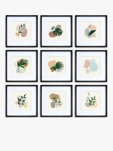 nielsen Gallery Square Photo Frame Set, 9 Photo, 8 x 8" (20 x 20cm), Black - view 2, Black