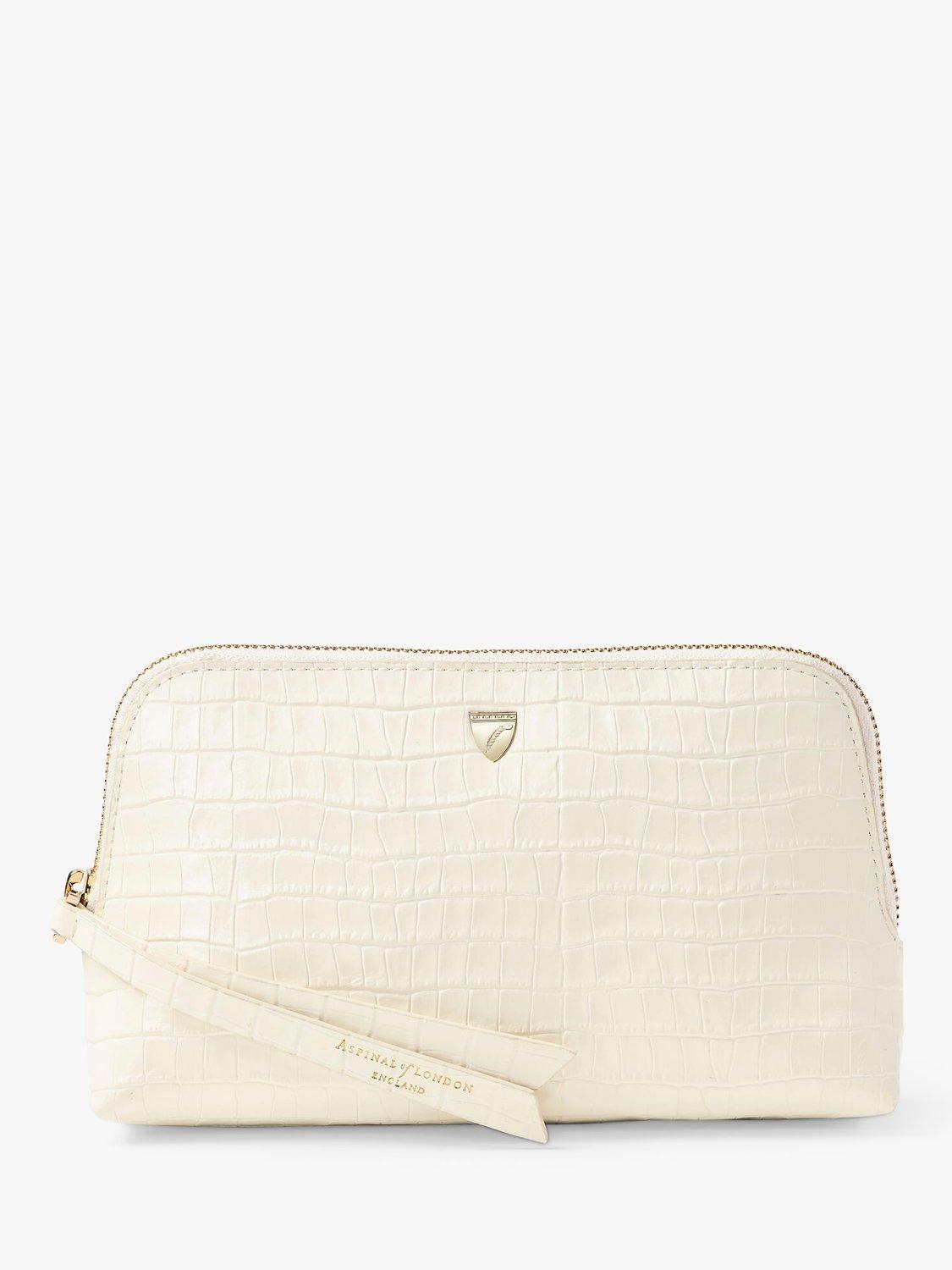 Aspinal of London Essential Croc Leather Small Cosmetic Case