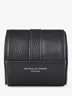 Aspinal of London Pebble Leather Travel Watch Roll - view 2, Black