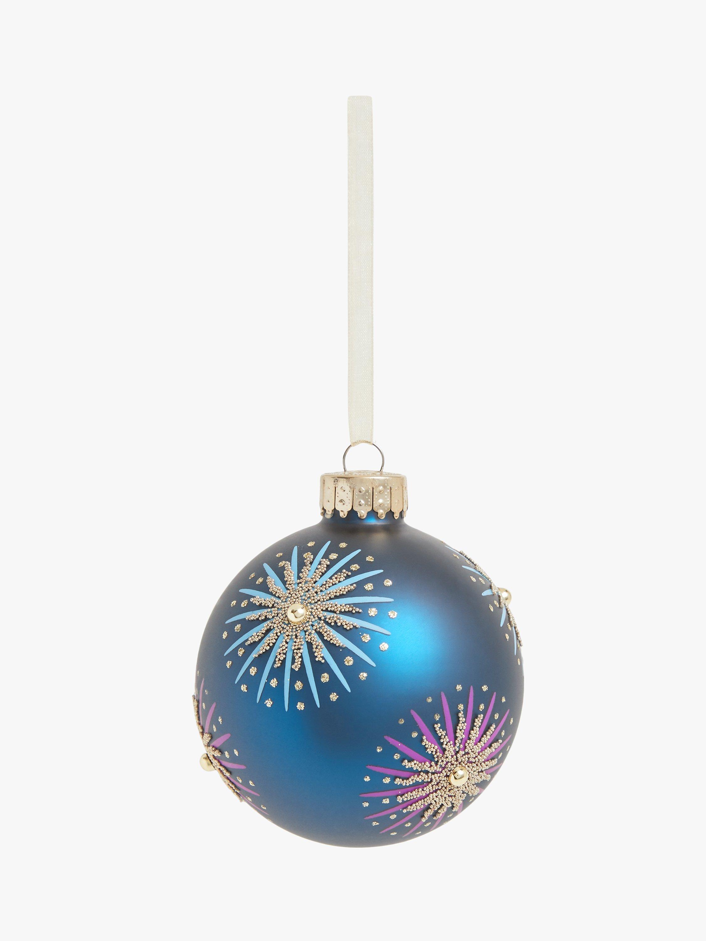 John Lewis Nightlife Star Burst Bauble, Blue