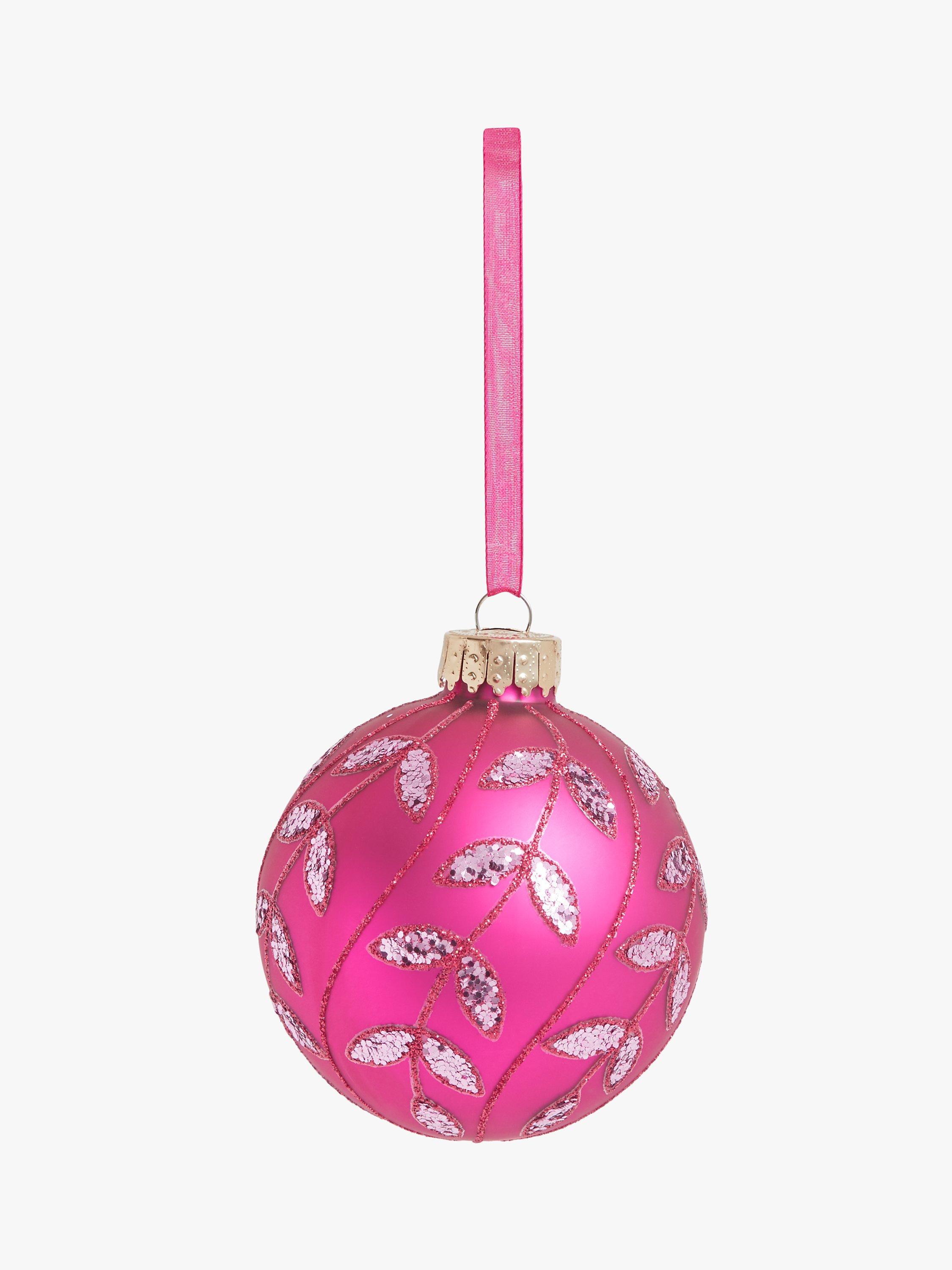 John Lewis Nightlife Glitter Leaf Bauble