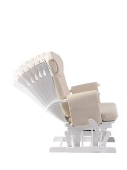 Kub Chatsworth Glider Nursing Chair and Footstool - view 2, White Wood/Oatmeal