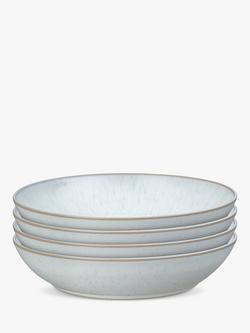 Denby White Speckle Stoneware Pasta Bowls, Set of 4, 22cm, White, White