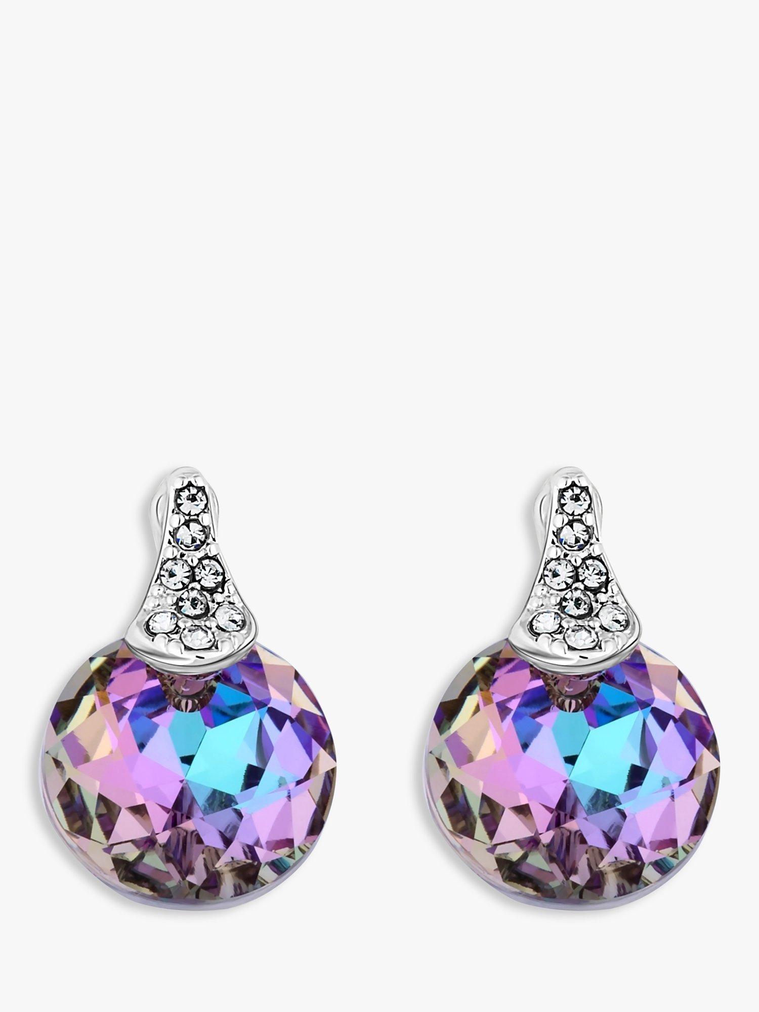 Jon Richard Crystal Vitrail Light Drop Earrings, Silver/Multi