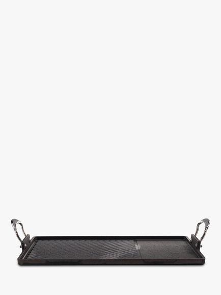 Samuel Groves Britannia Cast Iron Double Burner Griddle, 45 x 25cm, Black
