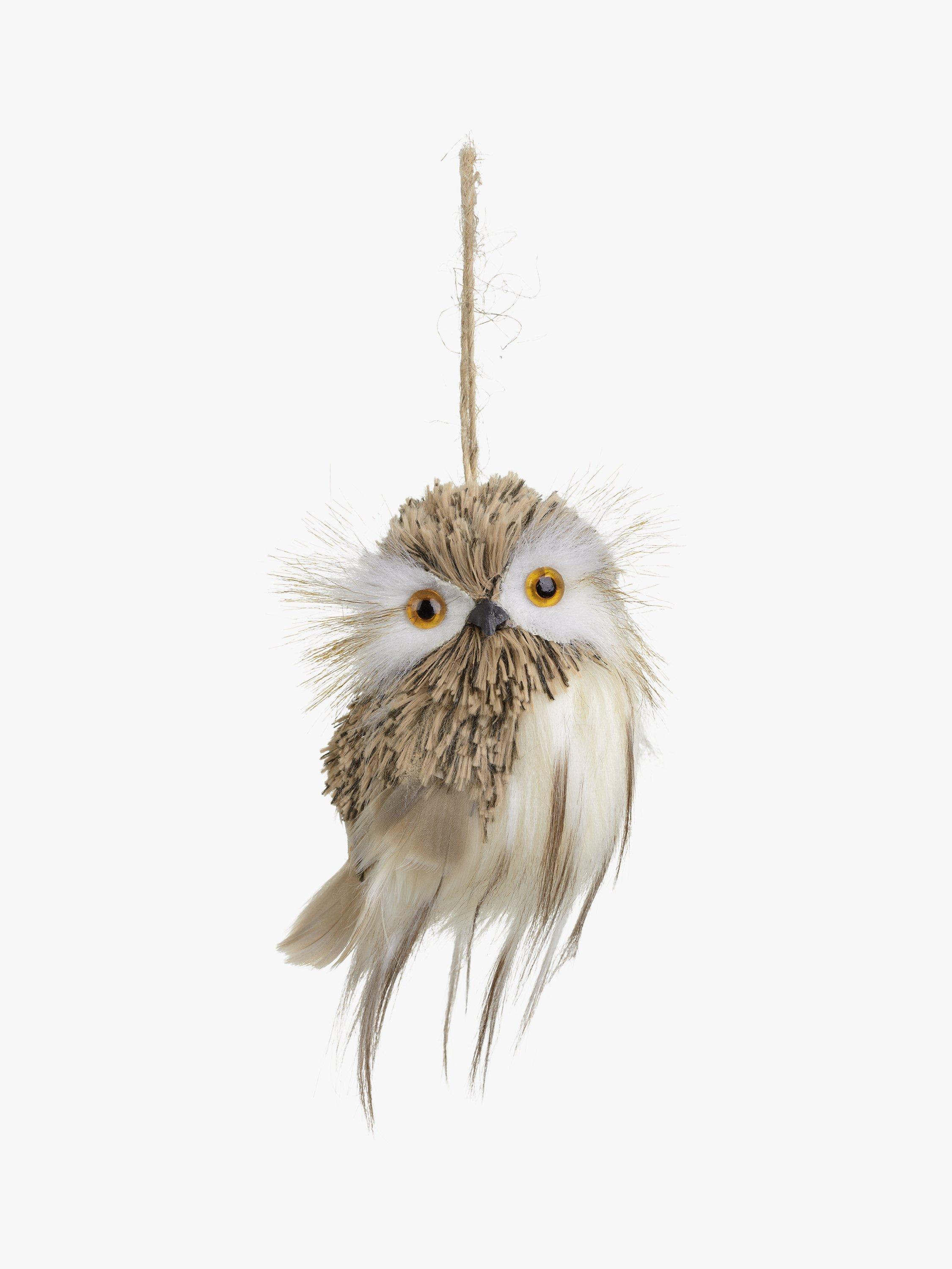 John Lewis Community Garden Fluffy Feather Owl Tree Decoration