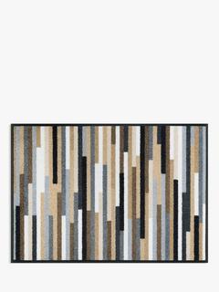 Wash and Dry Mikado Stripe Door Mat, Neutral