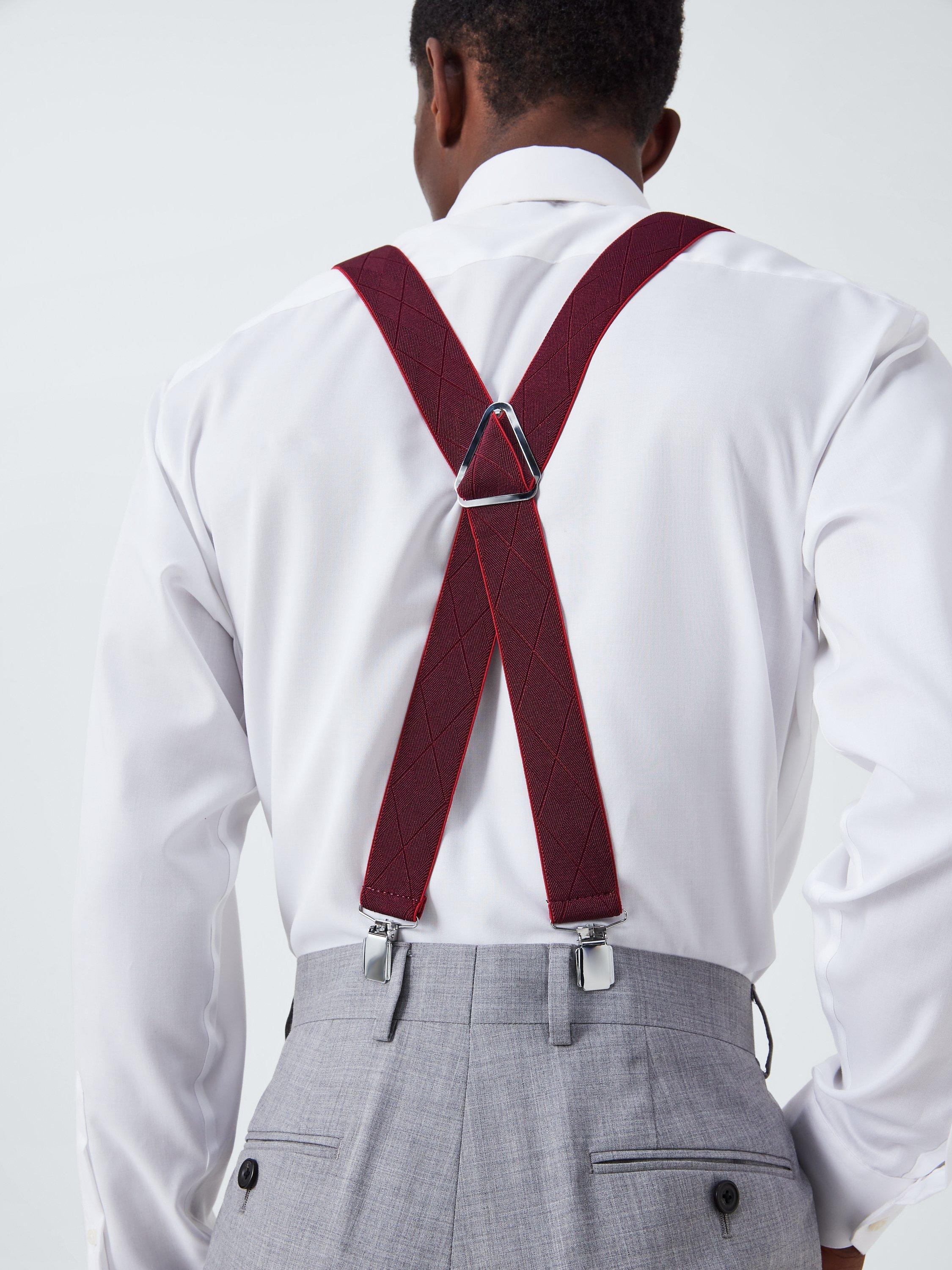 John Lewis Diamond Braces, Burgundy