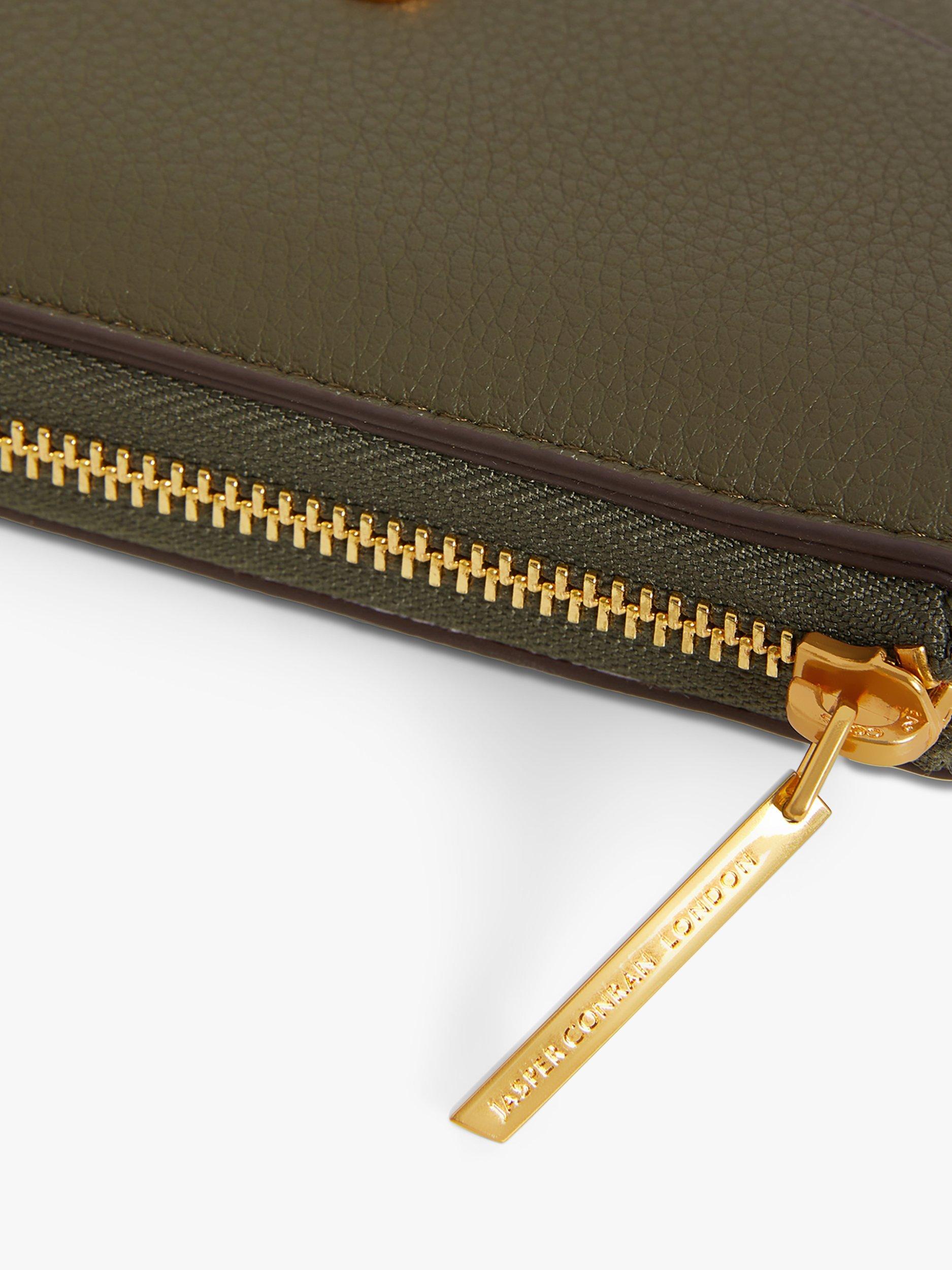 Product image 5 of 5, which shows Jasper Conran London Brianna Medium Zip Around Purse, Khaki