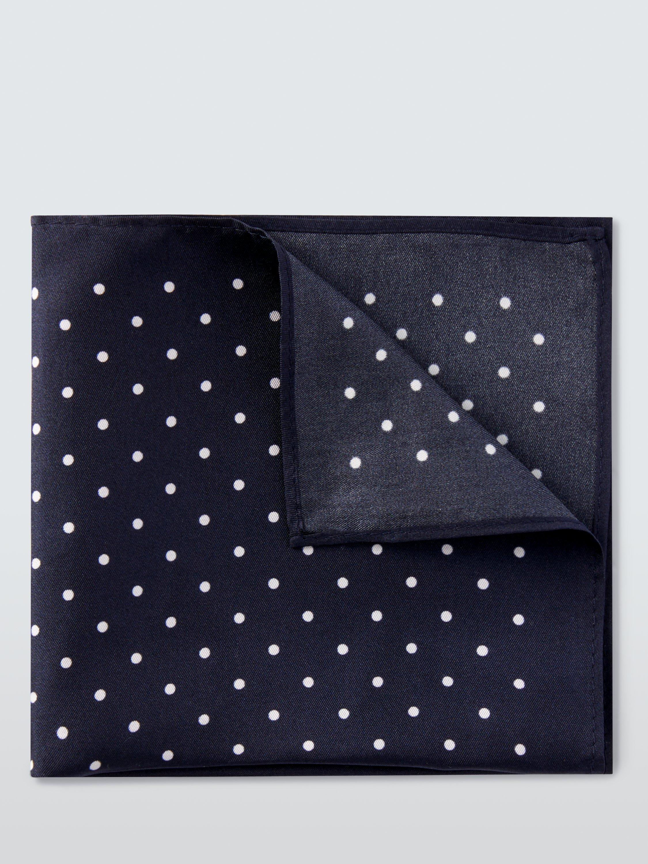 John Lewis Silk Spot Pocket Square, Navy