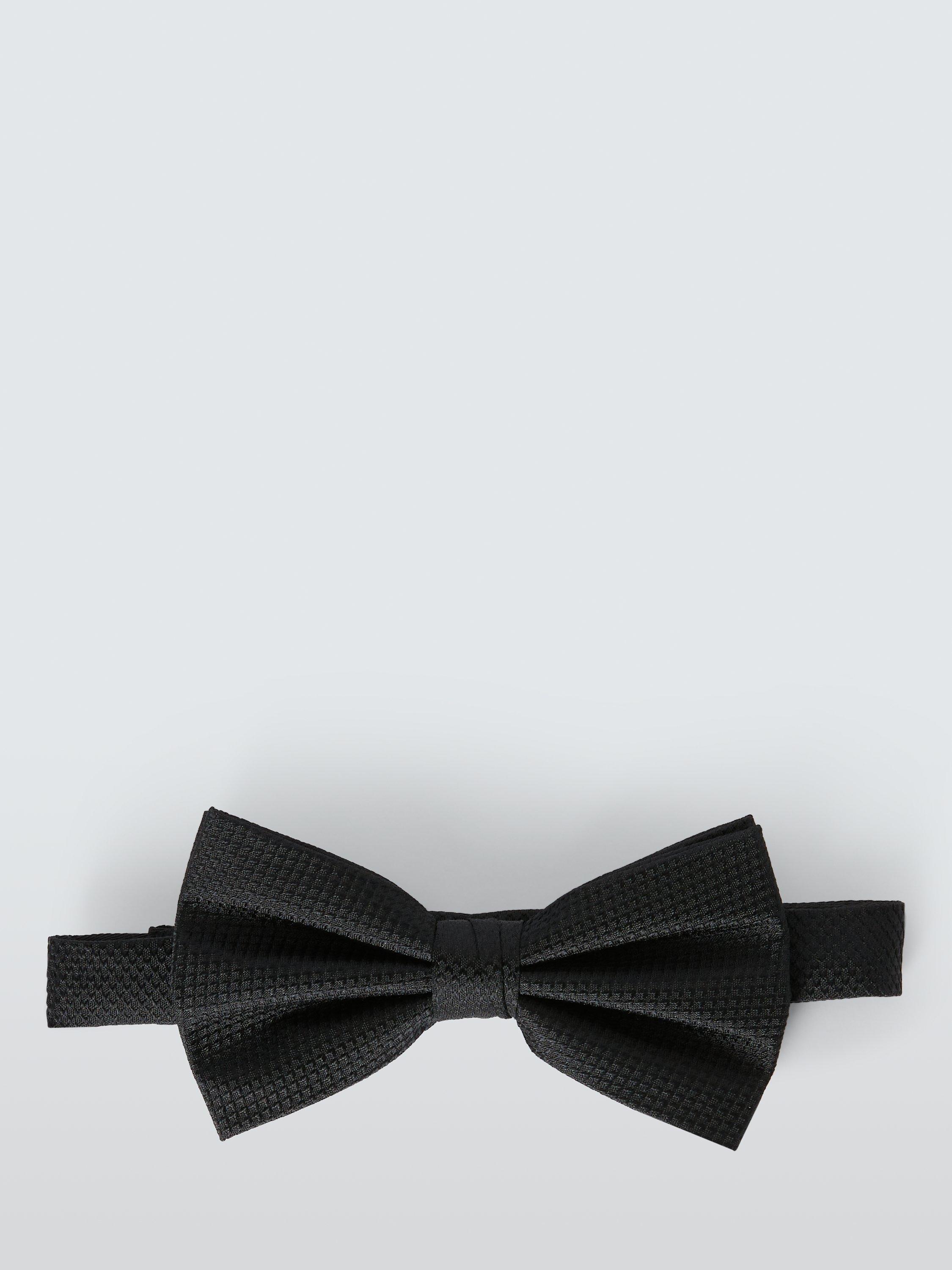 John Lewis Textured Silk Bow Tie, Black