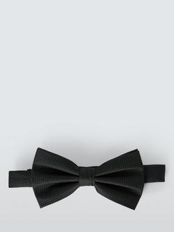 John Lewis Textured Silk Bow Tie, Black, Black