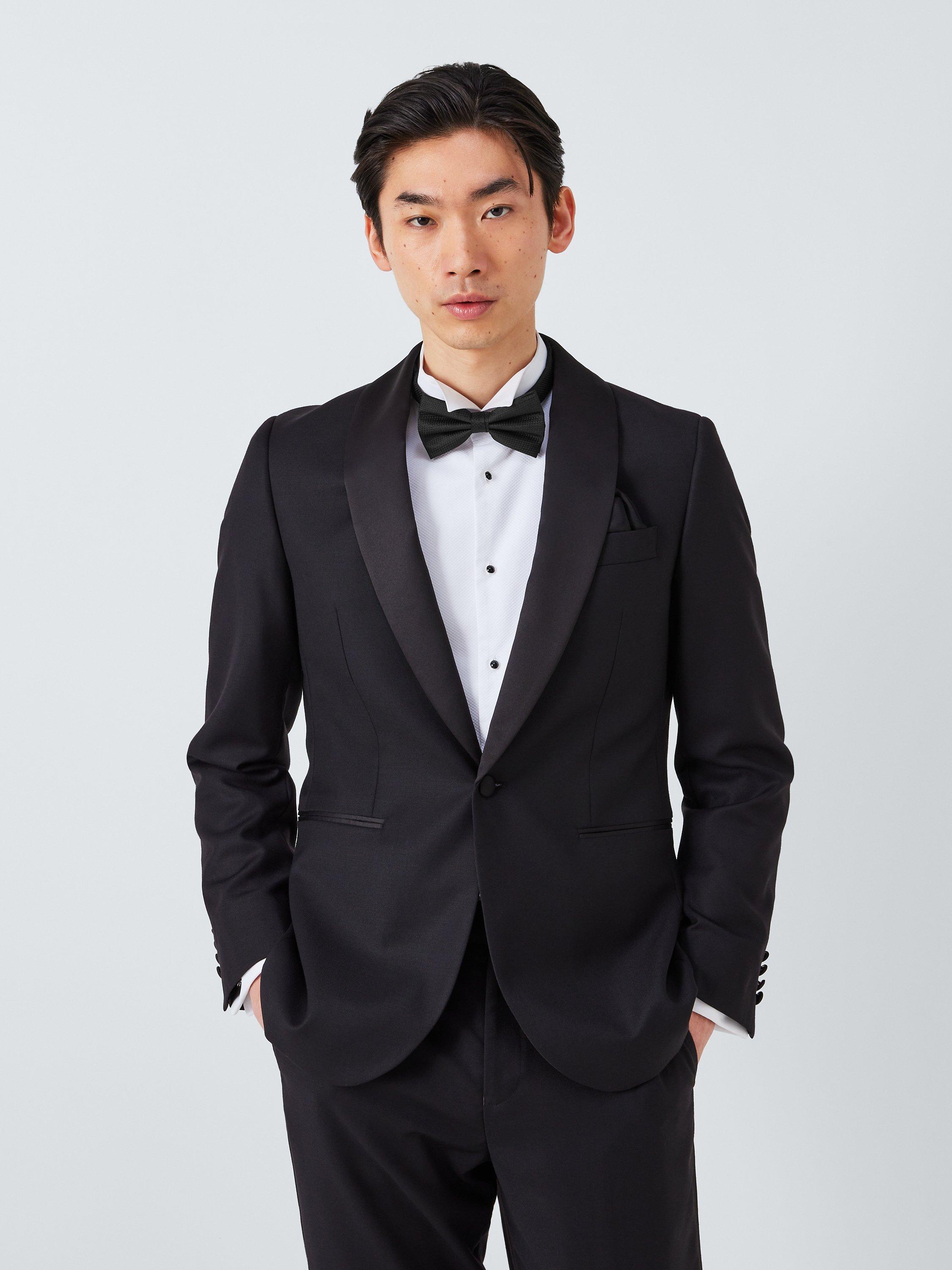 John Lewis Textured Silk Bow Tie, Black