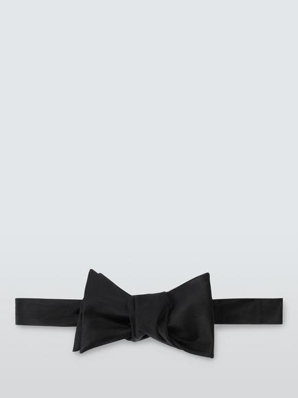 John Lewis Silk Self-Tie Bow Tie, Black, Black