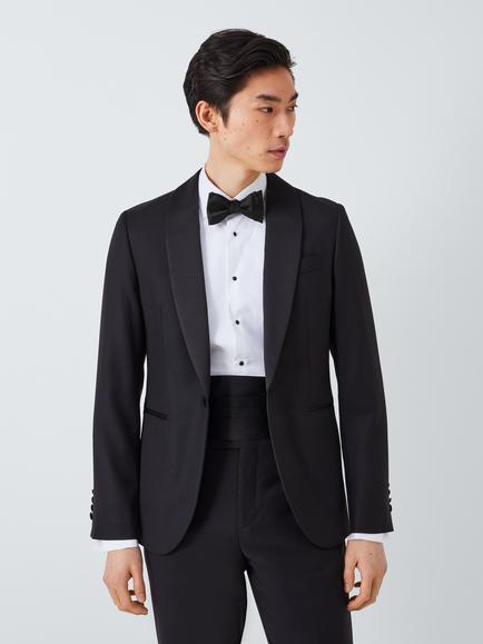 John Lewis Silk Self-Tie Bow Tie, Black - view 2, Black