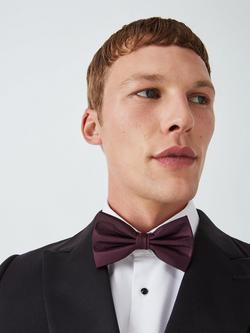 John Lewis Silk Ready Tied Bow Tie - view 2, Burgundy
