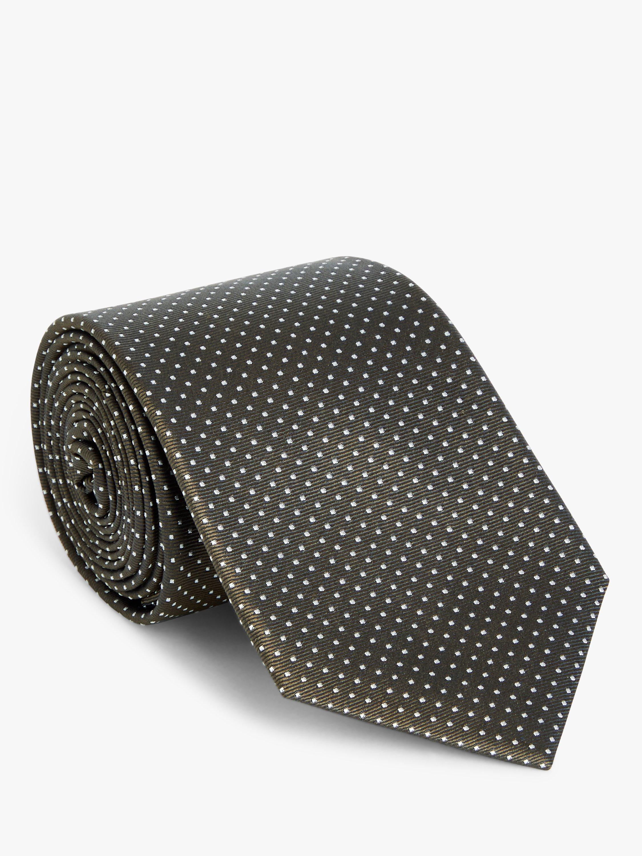 John Lewis Mini Spot Silk Tie, Green