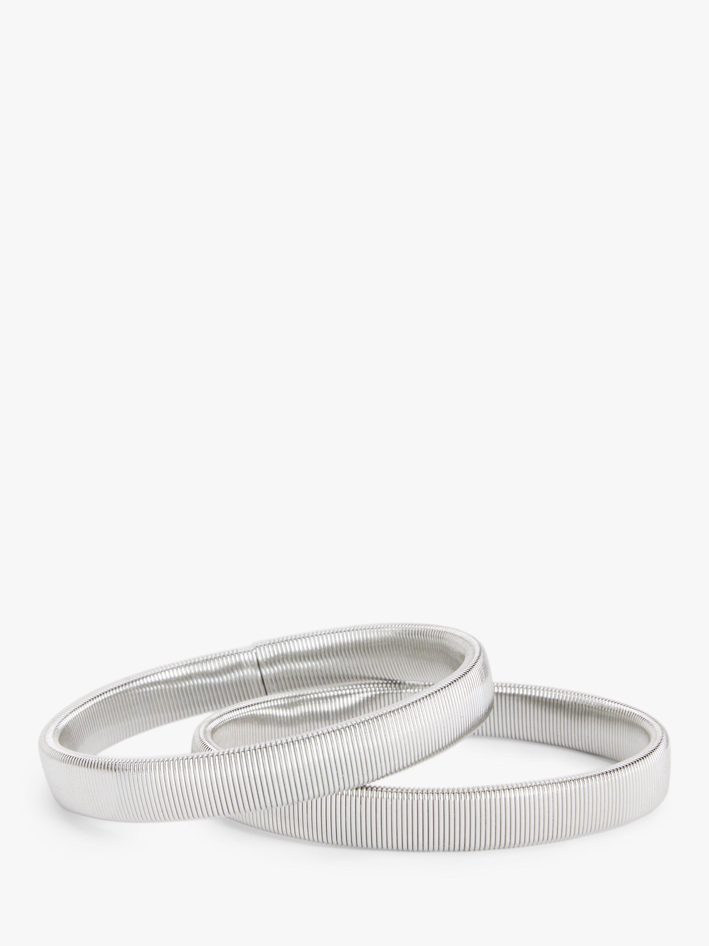 John Lewis Steel Shirt Armbands, One Size, Silver