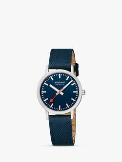 Mondaine Unisex SBB Classic Fabric Strap Watch, Blue A660.30314.40sbd