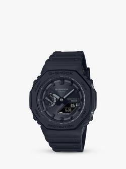 Casio Men's G-Shock Date Solar Resin Strap Watch, Black Ga-2100-1a1er