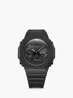 Casio Men's G-Shock Date Solar Resin Strap Watch - view 2, Black Ga-2100-1a1er