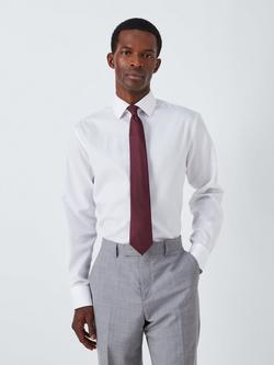 John Lewis Textured Silk Tie - view 2, Burgundy