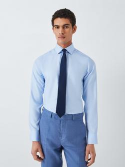 John Lewis Textured Silk Tie - view 2, Navy