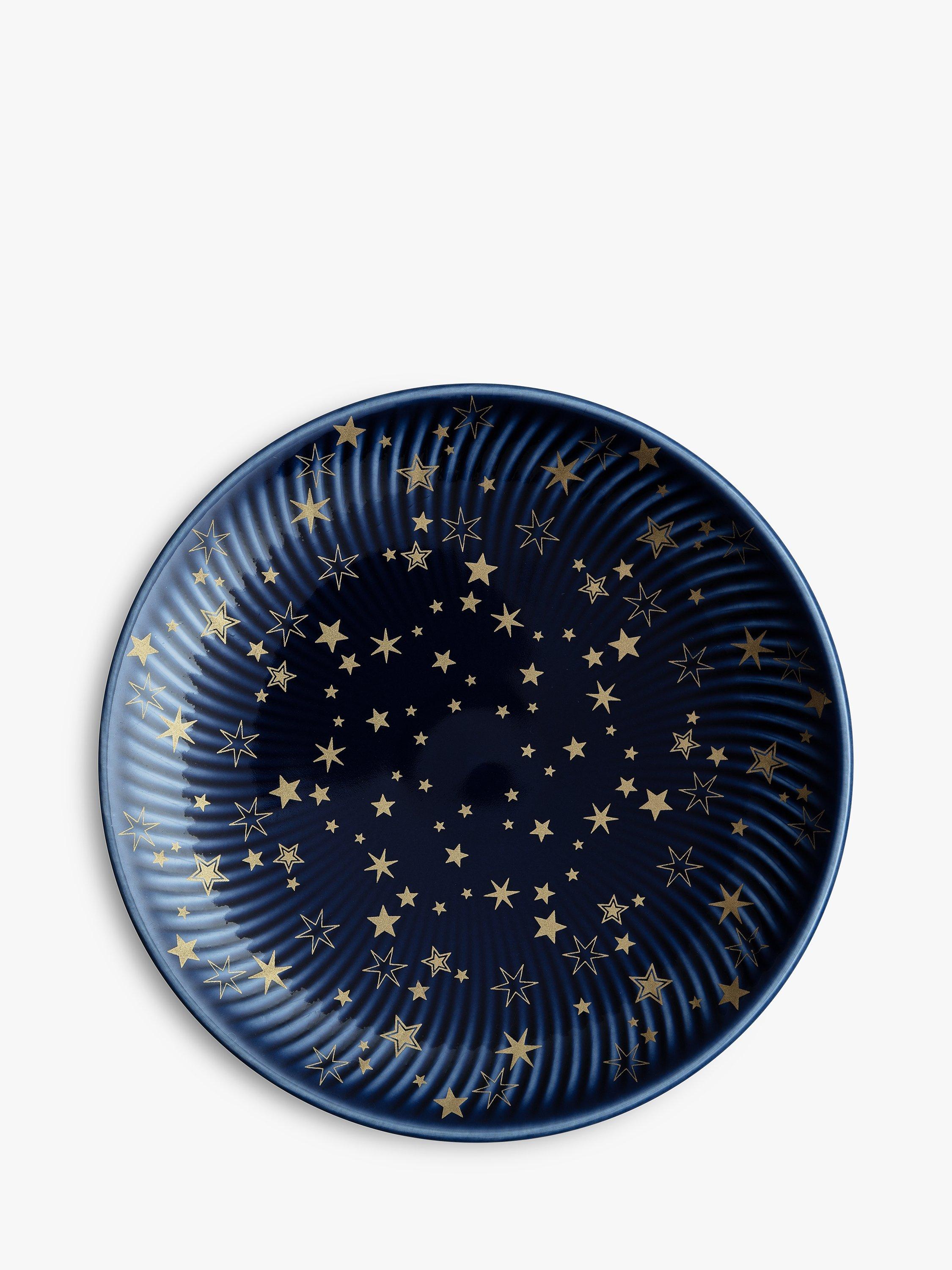 Denby Arc Porcelain Stars Small Plate, 17.5cm, Blue