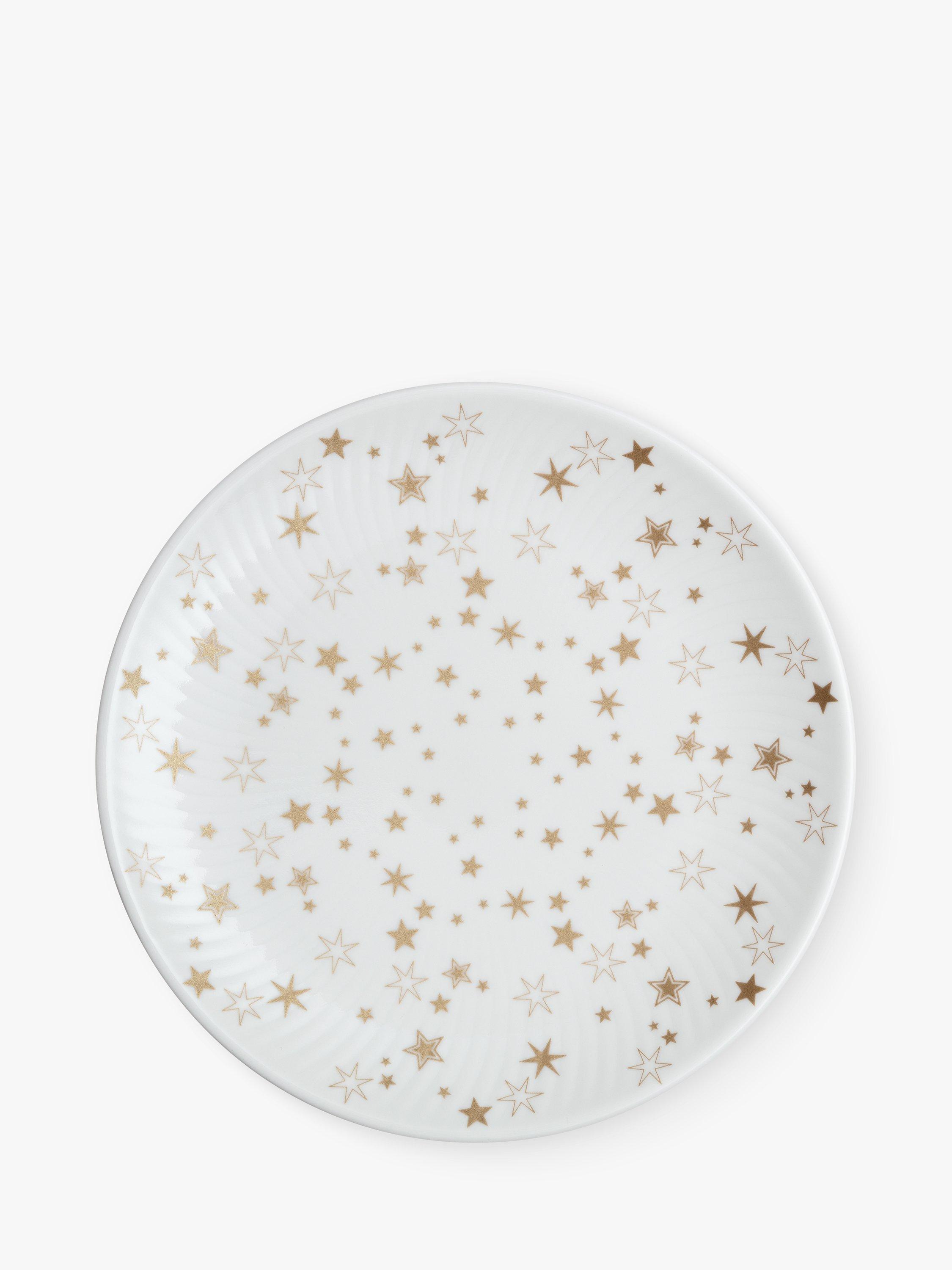 Denby Arc Porcelain Stars Small Plate, 17.5cm, White