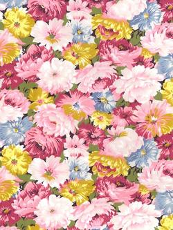 Blue Blooms Poplin, Rose