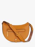 Jasper Conran London Brie Half-Moon Shoulder Bag, Mustard