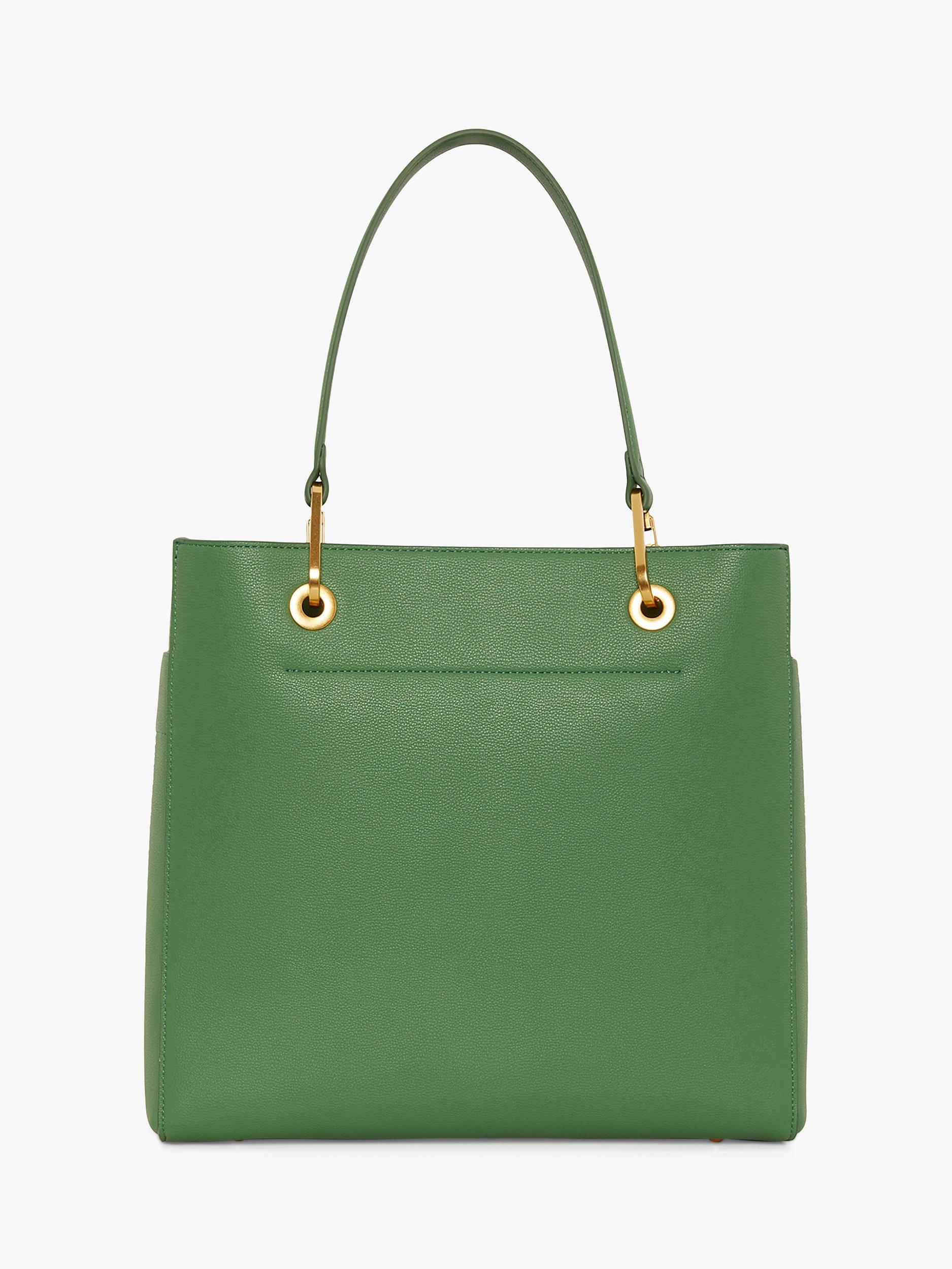 Product image 3 of 5, which shows Jasper Conran London Baylee Double Pocket  Faux Leather Tote Bag, Green