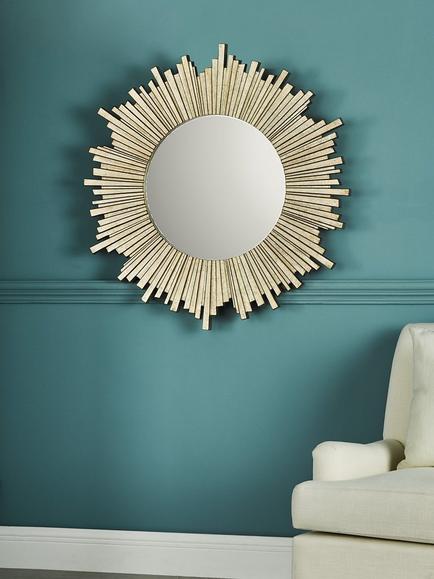Laura Ashley Lovell Radial Round Wall Mirror, 99cm, Champagne - view 2, Champagne