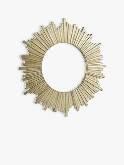 Laura Ashley Lovell Radial Round Wall Mirror, 99cm, Champagne, Champagne