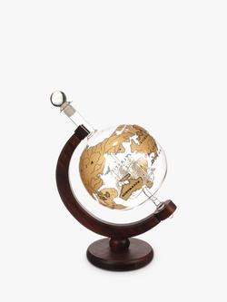 Mixology World Globe Decanter with Wood Cradle, 750ml, Natural/Clear - view 2, Natural/Clear