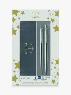 PARKER Jotter Stainless Steel Duo Ball Pen & Mechanical Pencil Set, Multi