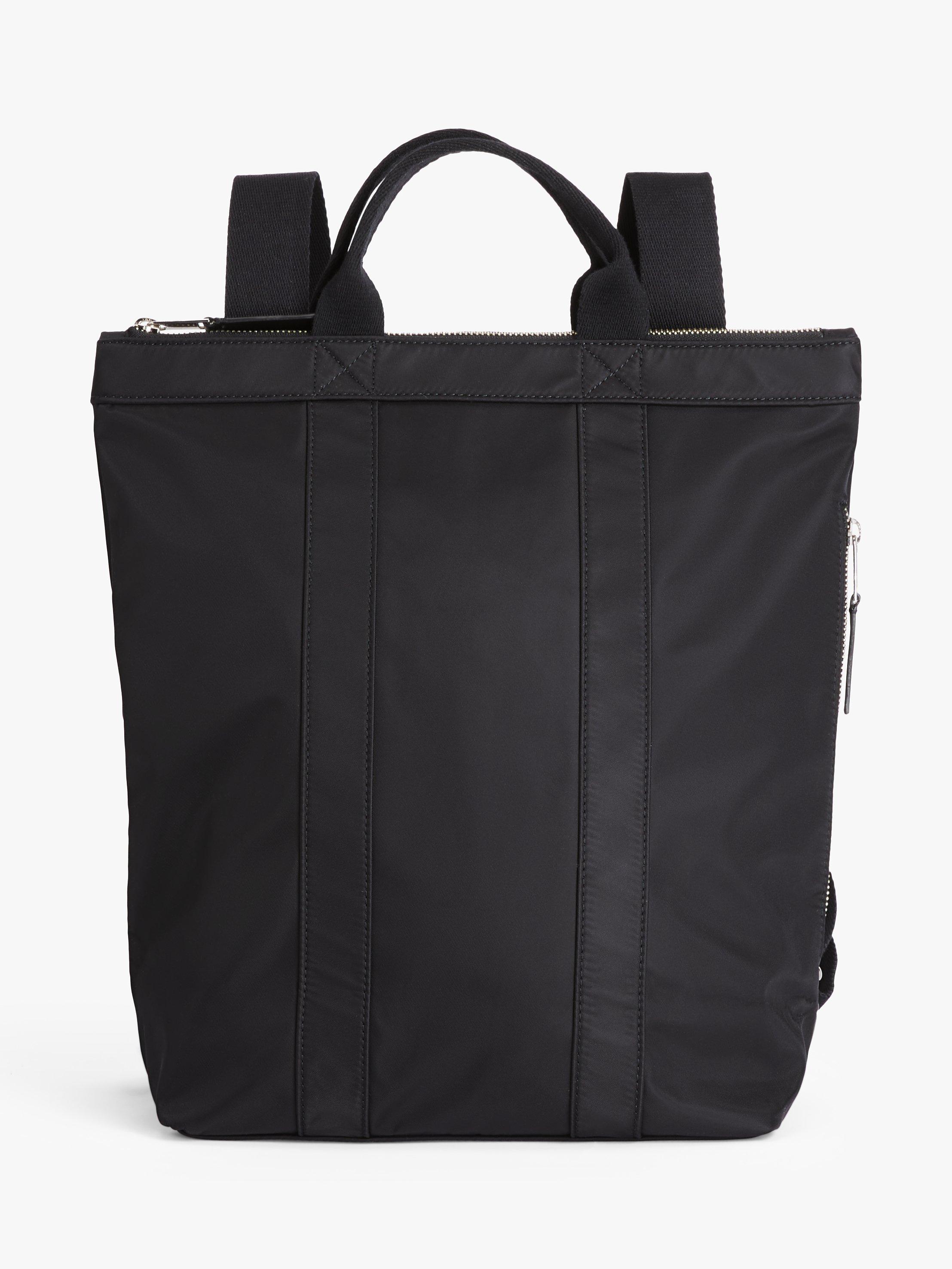 John Lewis ANYDAY Sia Plain Side Zip Backpack, Black